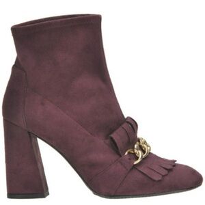 Stuart weitzman ringleader suede burgundy red block heel ankle boots